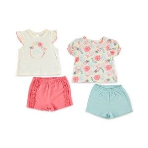 Chickpea Baby Girls 4-Pc. T-Shirts and Shorts Set, 3-6 Months